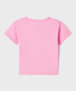 Tee-shirt manches courtes en jersey de coton imprimé fille vue3 - GEMO 4G FILLE - GEMO