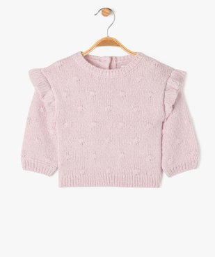 Pull scintillant avec volants sur les épaules bébé fille vue1 - GEMO(BEBE DEBT) - GEMO