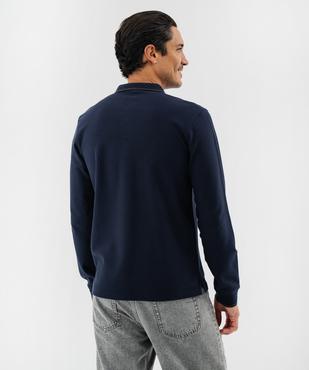 Polo à manches longues en maille fantaisie homme vue3 - GEMO 4G HOMME - GEMO