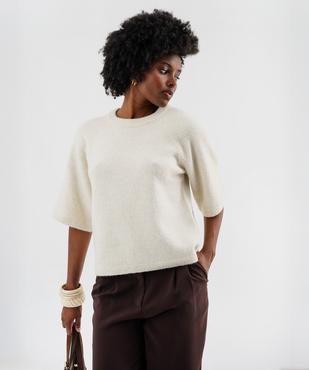 Pull manches courtes ample et douillet femme vue1 - GEMO(FEMME PAP) - GEMO