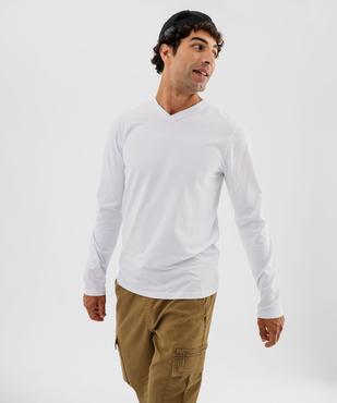 Tee-shirt manches longues et col V homme vue2 - GEMO 4G HOMME - GEMO