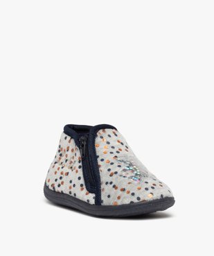 Chaussons bébé fille bottillons à pois brillants – LuluCastagnette vue2 - LULU CASTAGNETT - GEMO