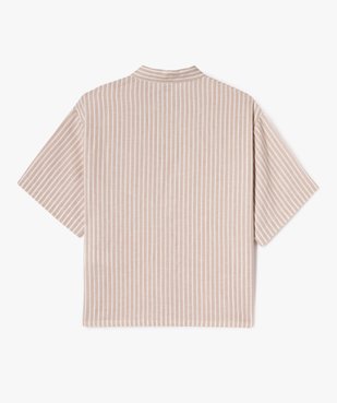 Chemise rayée à manches courtes fille vue3 - GEMO 4G FILLE - GEMO
