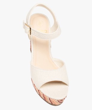 Sandales femme compensées dessus et semelle en toile vue5 - GEMO(URBAIN) - GEMO