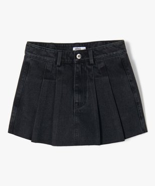 Jupe-short fille en denim avec plis sur l'avant vue1 - GEMO 4G FILLE - GEMO