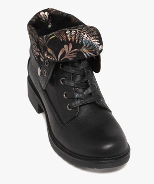 Boots femme biker à col et languette rabattable à motifs pailletés vue6 - VALENTINA BALDA - GEMO