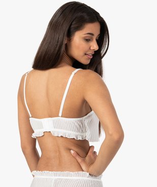 Soutien-gorge femme bandeau en voile plissé vue2 - GEMO(HOMWR FEM) - GEMO