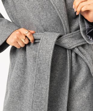 Manteau long aspect drap de laine femme vue2 - GEMO(FEMME PAP) - GEMO