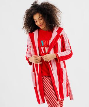 Robe de chambre à capuche femme vue2 - GEMO(HOMWR FEM) - GEMO