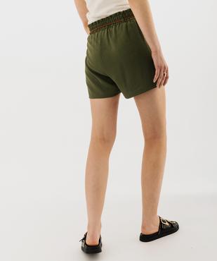 Short fluide avec taille élastique et ceinture fine femme vue3 - GEMO(FEMME PAP) - GEMO