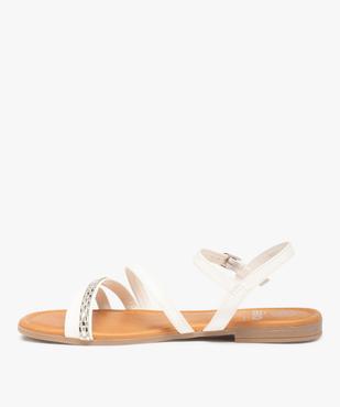 Sandales femme à talon plat et fines bride strass vue3 - GEMO (CASUAL) - GEMO