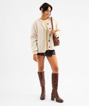 Veste ample en sherpa femme vue7 - GEMO 4G FEMME - GEMO