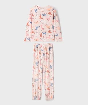 Pyjama en velours duveteux imprimé fille vue1 - GEMO (ENFANT) - GEMO