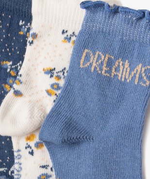 Chaussettes à motifs fleuris bébé fille (lot de 3)  vue2 - GEMO 4G BEBE - GEMO