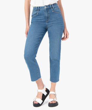 Jean femme coupe Straight taille haute longueur 7/8ème vue1 - GEMO 4G FEMME - GEMO