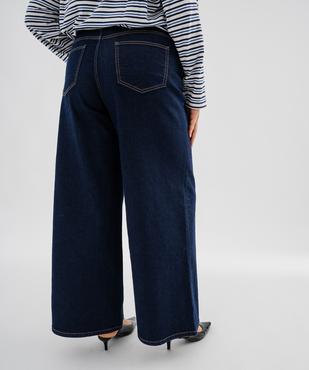Jean wide leg en coton stretch taille haute ajustable femme grande taille vue3 - GEMO 4G GT - GEMO