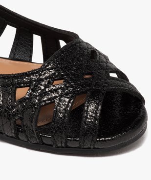 Ballerines fille unies effet métallisé avec bout ouvert vue6 - GEMO (ENFANT) - GEMO