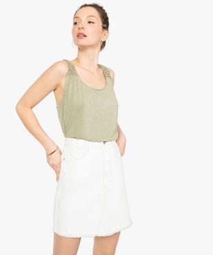 Débardeur femme à dos nageur en dentelle macramé vue1 - GEMO(FEMME PAP) - GEMO