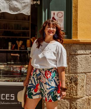 Short fluide à motifs fleuris femme grande taille vue1 - GEMO (G TAILLE) - GEMO