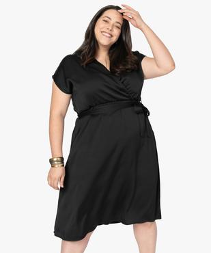 Robe femme satinée à encolure croisée vue1 - GEMO (G TAILLE) - GEMO
