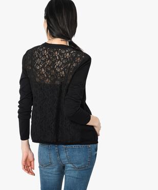 Gilet boutonné avec dos en dentelle vue3 - GEMO(FEMME PAP) - GEMO