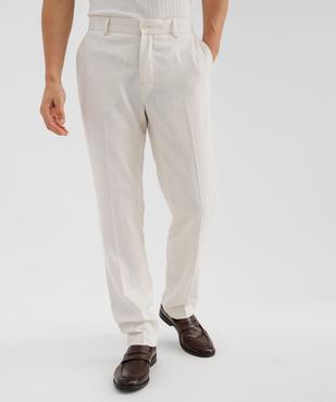 Pantalon de costume en viscose et lin homme vue1 - GEMO 4G HOMME - GEMO