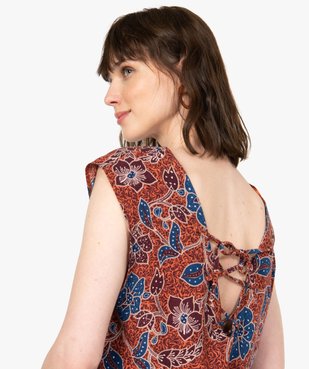 Combi-short femme imprimé en maille froissée vue3 - GEMO(FEMME PAP) - GEMO