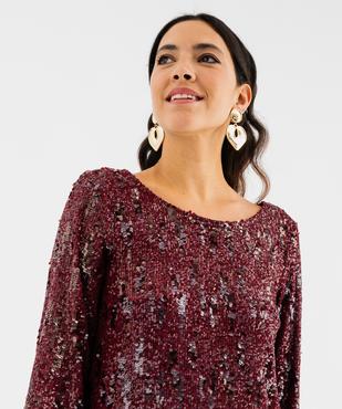 Robe courte à sequins femme vue2 - GEMO(FEMME PAP) - GEMO