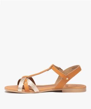 Sandales femme à fines brides pailletées vue3 - GEMO (CASUAL) - GEMO