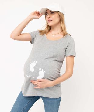 Tee-shirt de grossesse imprimé à manches courtes vue1 - GEMO 4G MATERN - GEMO