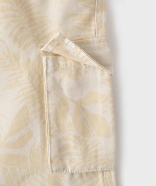 Bermuda cargo en toile de coton imprimé jungle garçon vue3 - GEMO (JUNIOR) - GEMO