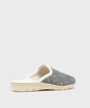 Chaussons mules avec motifs brodés femme vue4 - G'FLEX GEMO FOR GOOD - GEMO
