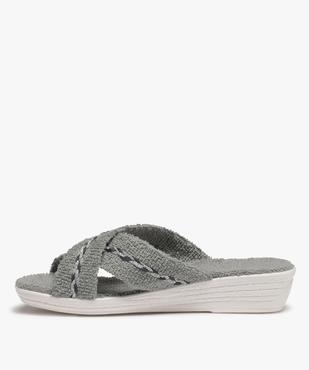 Mules femme confort à brides en tissu éponge vue3 - GEMO(HOMWR FEM) - GEMO