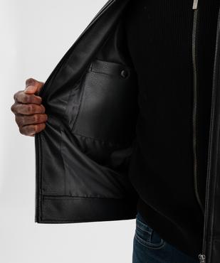 Blouson en cuir imitation fermeture zippée homme vue7 - GEMO (HOMME) - GEMO