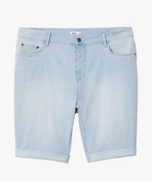 Bermuda femme grande taille en jean extensible avec revers cousus vue4 - GEMO (G TAILLE) - GEMO