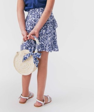 Sac fille rond en paille avec paillettes et noeud - LuluCastagnette vue5 - LULUCASTAGNETTE - GEMO