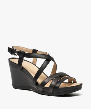 Sandales femme avec brides et talon compensé - Geox vue2 - GEOX - GEMO