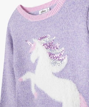 Robe en maille pailletée avec motifs en sequins fille vue2 - GEMO (ENFANT) - GEMO