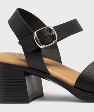 Sandales à talon et larges brides en cuir femme - Tanéo vue6 - TANEO - GEMO