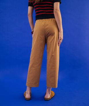 Pantalon barrel en coton stretch à taille élastiquée femme vue3 - GEMO(FEMME PAP) - GEMO