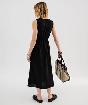 Robe longue sans manches avec haut drapé femme vue3 - GEMO(FEMME PAP) - GEMO