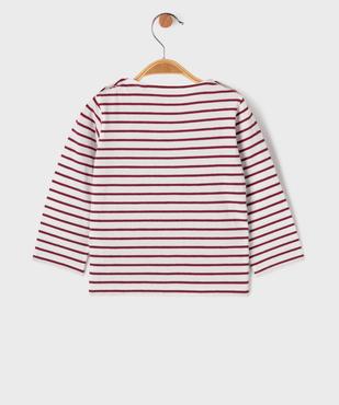 Tee-shirt manches longues rayé à broderie dorée bébé fille - LuluCastagnette vue3 - LULU CASTAGNETTE G4G D - GEMO