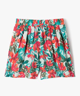 Short large en viscose fleurie fille vue3 - GEMO 4G FILLE - GEMO