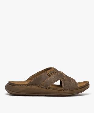 Mules confort à larges brides croisées et semelle intérieure cuir homme vue1 - G'FLEX - GEMO