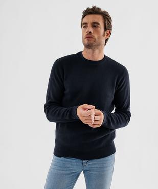 Pull col rond en coton uni homme vue1 - GEMO (HOMME) - GEMO