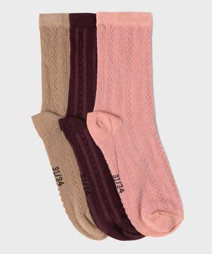 Chaussettes hautes en maille fantaisie fille (lot de 3) vue1 - GEMO 4G FILLE - GEMO