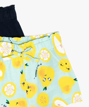 Short bébé fille en jersey de coton (lot de 2) vue2 - GEMO(BEBE DEBT) - GEMO