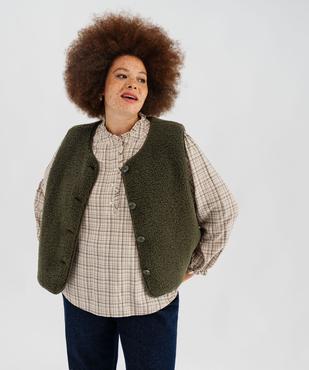 Veste sans manches en sherpa femme grande taille vue1 - GEMO 4G GT - GEMO