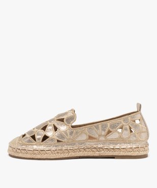 Espadrilles en toile fleurie ajourée et pailletée femme vue3 - GEMO (SPORTSWR) - GEMO