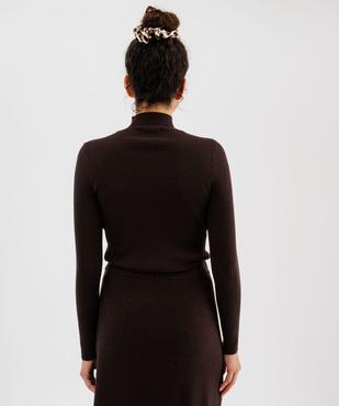 Pull à col montant en maille pailletée femme vue2 - GEMO(FEMME PAP) - GEMO